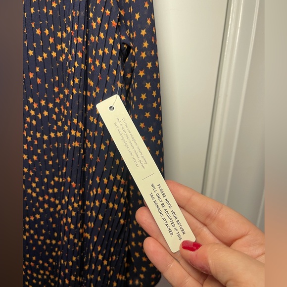 🆕NWT Women’s Anthropologie Seen Worn Kept Vega Pleated Mini Dress Navy Size 6 - Picture 8 of 14